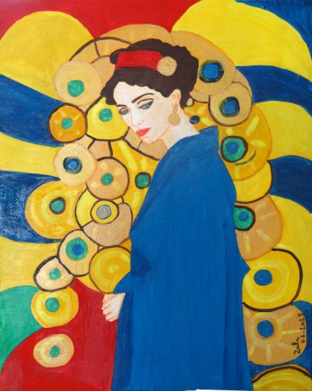 Femme pensive Tempéra